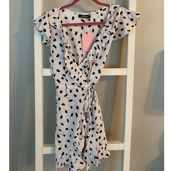 spot wrap dress